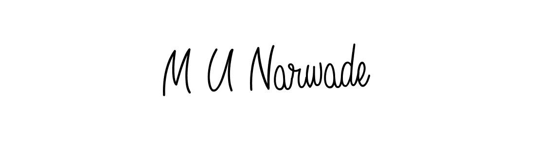 Use a signature maker to create a handwritten signature online. With this signature software, you can design (Angelique-Rose-font-FFP) your own signature for name M U Narwade. M U Narwade signature style 5 images and pictures png