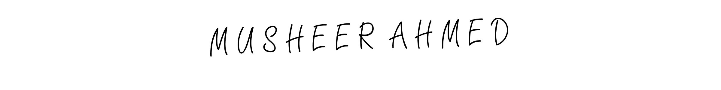 Design your own signature with our free online signature maker. With this signature software, you can create a handwritten (Angelique-Rose-font-FFP) signature for name M U S H E E R  A H M E D. M U S H E E R  A H M E D signature style 5 images and pictures png