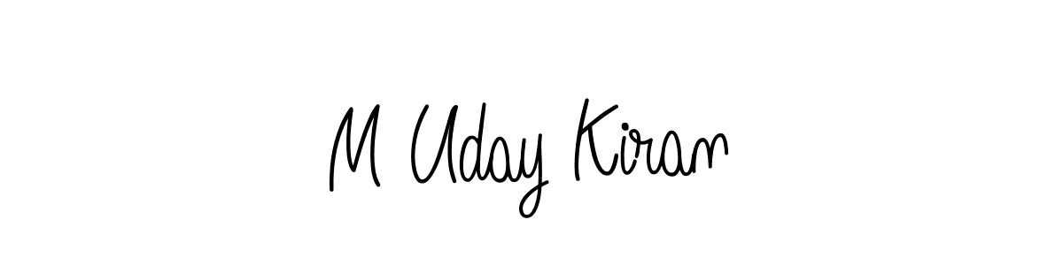 The best way (Angelique-Rose-font-FFP) to make a short signature is to pick only two or three words in your name. The name M Uday Kiran include a total of six letters. For converting this name. M Uday Kiran signature style 5 images and pictures png