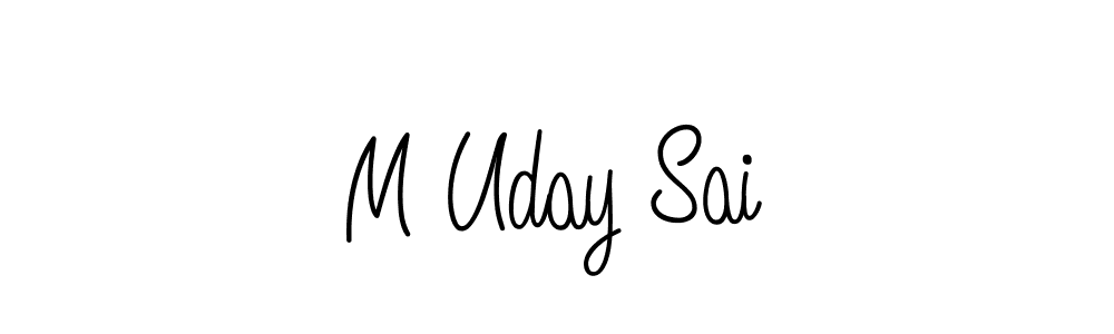 Use a signature maker to create a handwritten signature online. With this signature software, you can design (Angelique-Rose-font-FFP) your own signature for name M Uday Sai. M Uday Sai signature style 5 images and pictures png