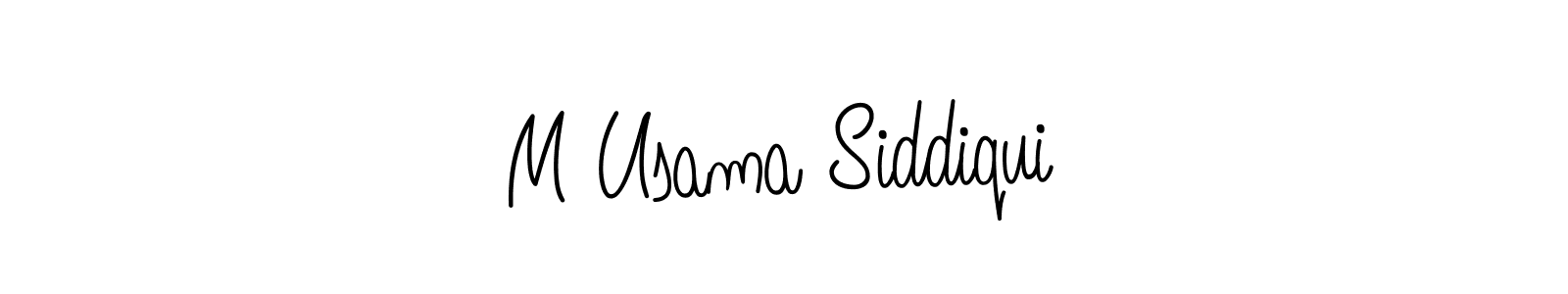 How to make M Usama Siddiqui name signature. Use Angelique-Rose-font-FFP style for creating short signs online. This is the latest handwritten sign. M Usama Siddiqui signature style 5 images and pictures png