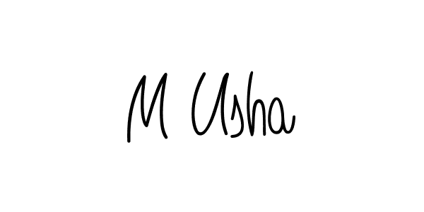 How to Draw M Usha signature style? Angelique-Rose-font-FFP is a latest design signature styles for name M Usha. M Usha signature style 5 images and pictures png