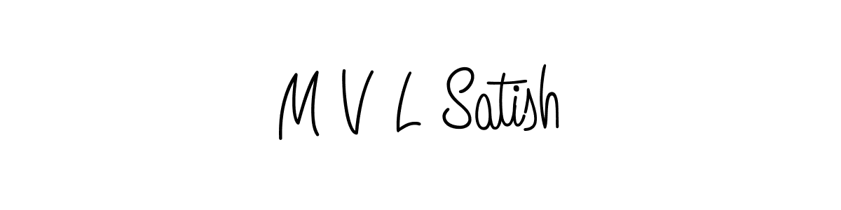 Use a signature maker to create a handwritten signature online. With this signature software, you can design (Angelique-Rose-font-FFP) your own signature for name M V L Satish. M V L Satish signature style 5 images and pictures png