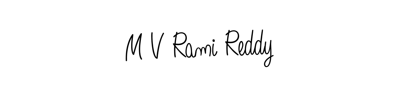 Also we have M V Rami Reddy name is the best signature style. Create professional handwritten signature collection using Angelique-Rose-font-FFP autograph style. M V Rami Reddy signature style 5 images and pictures png