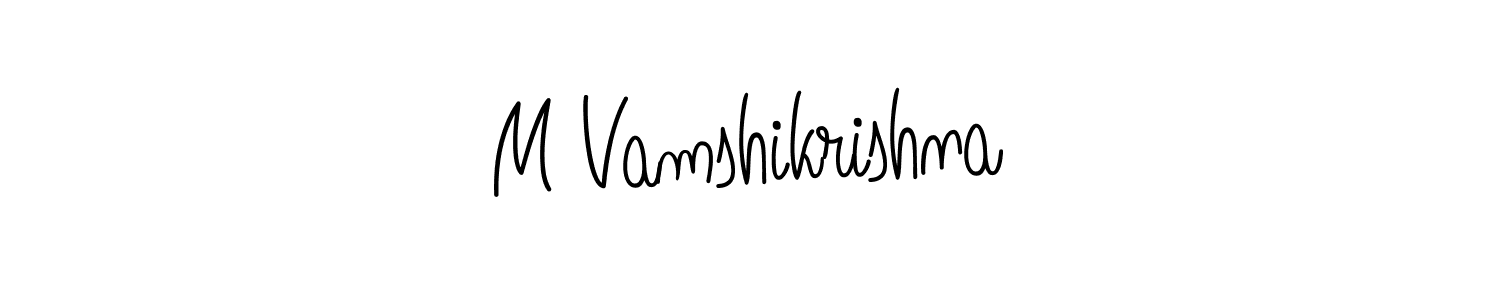 The best way (Angelique-Rose-font-FFP) to make a short signature is to pick only two or three words in your name. The name M Vamshikrishna include a total of six letters. For converting this name. M Vamshikrishna signature style 5 images and pictures png