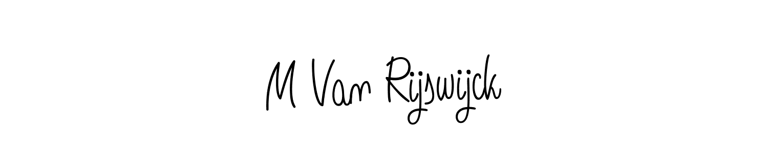 Use a signature maker to create a handwritten signature online. With this signature software, you can design (Angelique-Rose-font-FFP) your own signature for name M Van Rijswijck. M Van Rijswijck signature style 5 images and pictures png