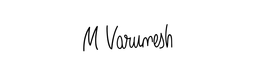 Make a beautiful signature design for name M Varunesh. With this signature (Angelique-Rose-font-FFP) style, you can create a handwritten signature for free. M Varunesh signature style 5 images and pictures png