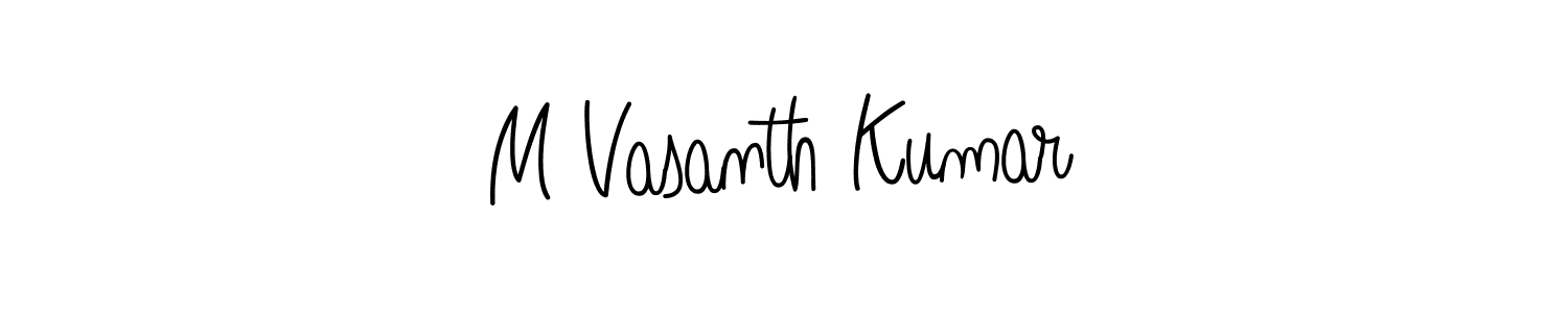 Use a signature maker to create a handwritten signature online. With this signature software, you can design (Angelique-Rose-font-FFP) your own signature for name M Vasanth Kumar. M Vasanth Kumar signature style 5 images and pictures png