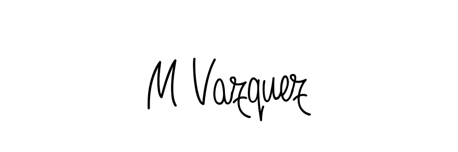 Angelique-Rose-font-FFP is a professional signature style that is perfect for those who want to add a touch of class to their signature. It is also a great choice for those who want to make their signature more unique. Get M Vazquez name to fancy signature for free. M Vazquez signature style 5 images and pictures png