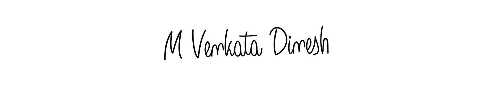 The best way (Angelique-Rose-font-FFP) to make a short signature is to pick only two or three words in your name. The name M Venkata Dinesh include a total of six letters. For converting this name. M Venkata Dinesh signature style 5 images and pictures png
