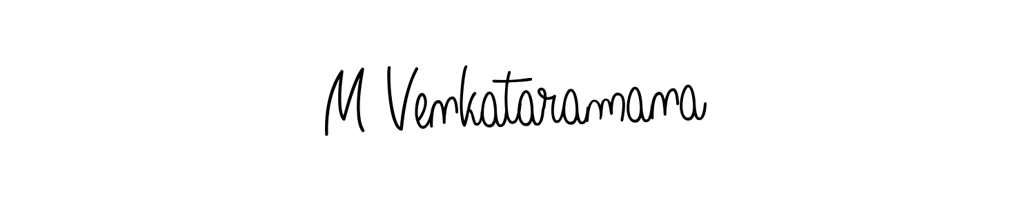 Make a beautiful signature design for name M Venkataramana. With this signature (Angelique-Rose-font-FFP) style, you can create a handwritten signature for free. M Venkataramana signature style 5 images and pictures png