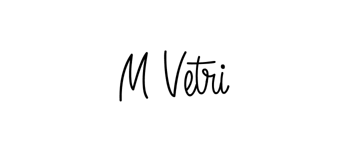 How to make M Vetri name signature. Use Angelique-Rose-font-FFP style for creating short signs online. This is the latest handwritten sign. M Vetri signature style 5 images and pictures png