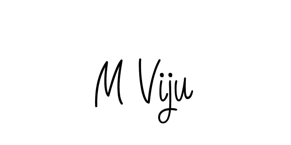 Create a beautiful signature design for name M Viju. With this signature (Angelique-Rose-font-FFP) fonts, you can make a handwritten signature for free. M Viju signature style 5 images and pictures png