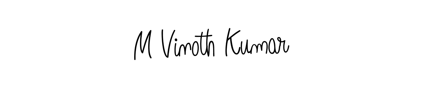 M Vinoth Kumar stylish signature style. Best Handwritten Sign (Angelique-Rose-font-FFP) for my name. Handwritten Signature Collection Ideas for my name M Vinoth Kumar. M Vinoth Kumar signature style 5 images and pictures png