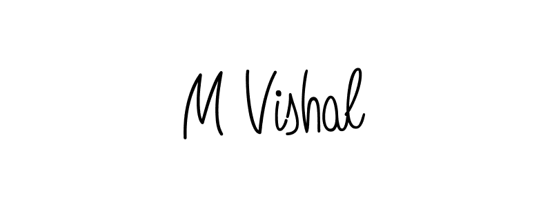 if you are searching for the best signature style for your name M Vishal. so please give up your signature search. here we have designed multiple signature styles  using Angelique-Rose-font-FFP. M Vishal signature style 5 images and pictures png