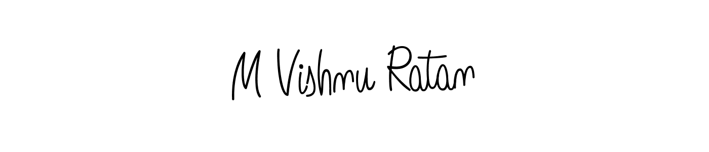 Make a beautiful signature design for name M Vishnu Ratan. With this signature (Angelique-Rose-font-FFP) style, you can create a handwritten signature for free. M Vishnu Ratan signature style 5 images and pictures png