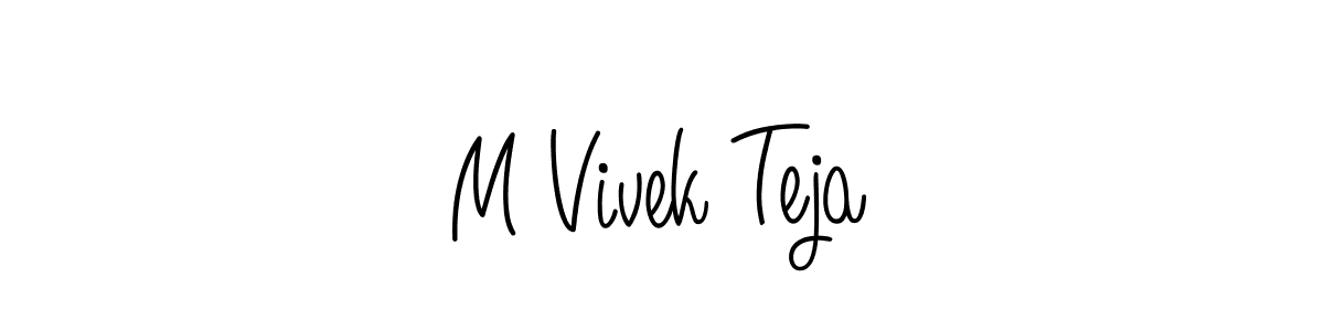 Make a short M Vivek Teja signature style. Manage your documents anywhere anytime using Angelique-Rose-font-FFP. Create and add eSignatures, submit forms, share and send files easily. M Vivek Teja signature style 5 images and pictures png