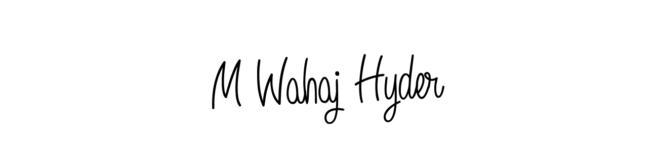 The best way (Angelique-Rose-font-FFP) to make a short signature is to pick only two or three words in your name. The name M Wahaj Hyder include a total of six letters. For converting this name. M Wahaj Hyder signature style 5 images and pictures png