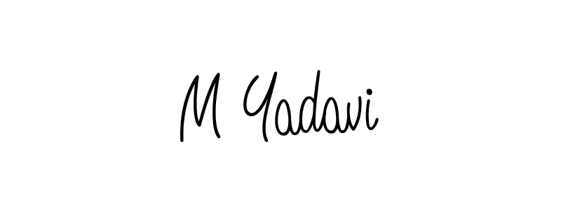 The best way (Angelique-Rose-font-FFP) to make a short signature is to pick only two or three words in your name. The name M Yadavi include a total of six letters. For converting this name. M Yadavi signature style 5 images and pictures png