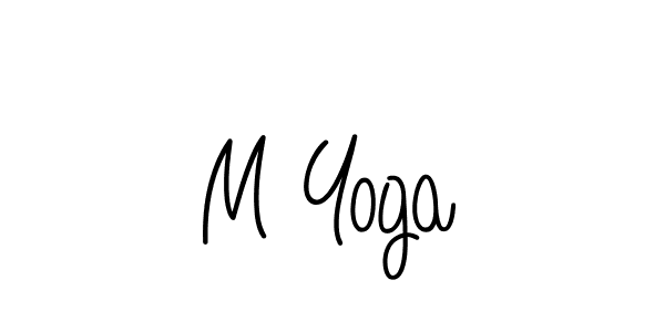 How to make M Yoga name signature. Use Angelique-Rose-font-FFP style for creating short signs online. This is the latest handwritten sign. M Yoga signature style 5 images and pictures png