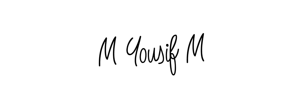 You should practise on your own different ways (Angelique-Rose-font-FFP) to write your name (M Yousif M) in signature. don't let someone else do it for you. M Yousif M signature style 5 images and pictures png