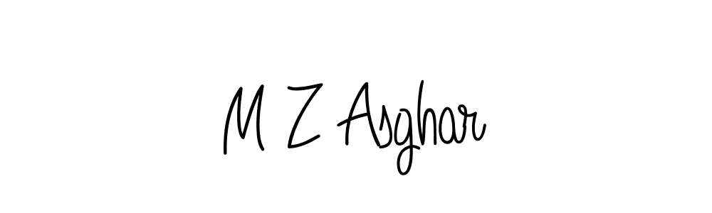 You should practise on your own different ways (Angelique-Rose-font-FFP) to write your name (M Z Asghar) in signature. don't let someone else do it for you. M Z Asghar signature style 5 images and pictures png