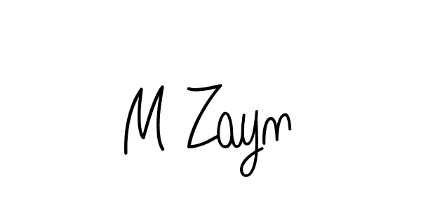 How to make M Zayn name signature. Use Angelique-Rose-font-FFP style for creating short signs online. This is the latest handwritten sign. M Zayn signature style 5 images and pictures png