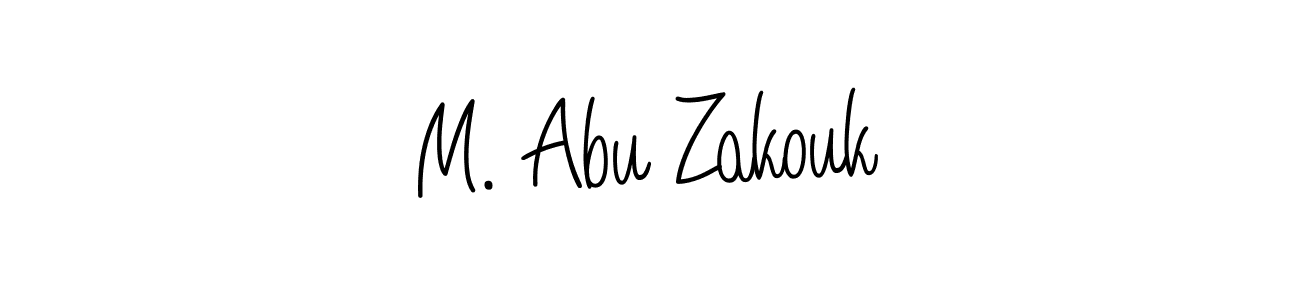 How to make M. Abu Zakouk name signature. Use Angelique-Rose-font-FFP style for creating short signs online. This is the latest handwritten sign. M. Abu Zakouk signature style 5 images and pictures png