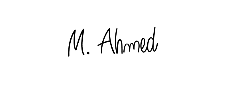 The best way (Angelique-Rose-font-FFP) to make a short signature is to pick only two or three words in your name. The name M. Ahmed include a total of six letters. For converting this name. M. Ahmed signature style 5 images and pictures png