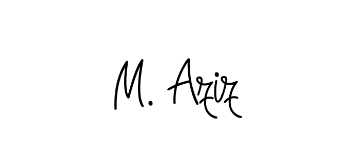 Design your own signature with our free online signature maker. With this signature software, you can create a handwritten (Angelique-Rose-font-FFP) signature for name M. Aziz. M. Aziz signature style 5 images and pictures png