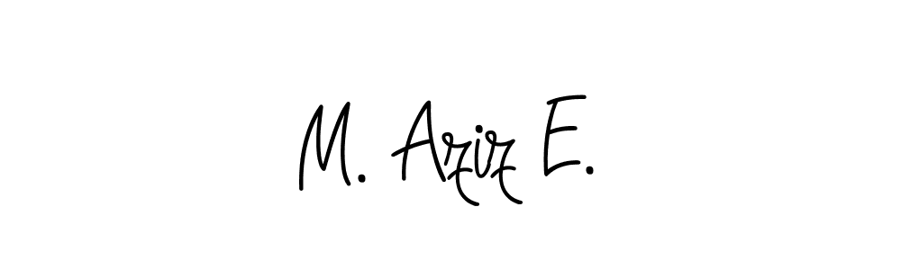 Use a signature maker to create a handwritten signature online. With this signature software, you can design (Angelique-Rose-font-FFP) your own signature for name M. Aziz E.. M. Aziz E. signature style 5 images and pictures png