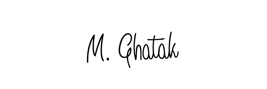 M. Ghatak stylish signature style. Best Handwritten Sign (Angelique-Rose-font-FFP) for my name. Handwritten Signature Collection Ideas for my name M. Ghatak. M. Ghatak signature style 5 images and pictures png