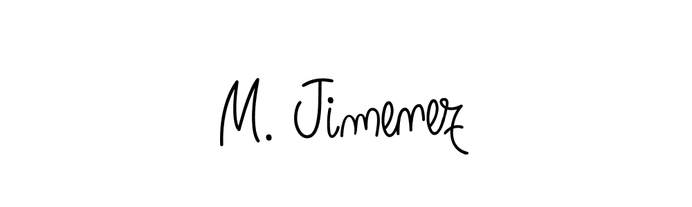 Use a signature maker to create a handwritten signature online. With this signature software, you can design (Angelique-Rose-font-FFP) your own signature for name M. Jimenez. M. Jimenez signature style 5 images and pictures png