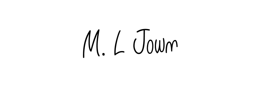 Make a beautiful signature design for name M. L Jown. With this signature (Angelique-Rose-font-FFP) style, you can create a handwritten signature for free. M. L Jown signature style 5 images and pictures png