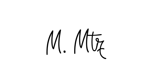 M. Mtz stylish signature style. Best Handwritten Sign (Angelique-Rose-font-FFP) for my name. Handwritten Signature Collection Ideas for my name M. Mtz. M. Mtz signature style 5 images and pictures png