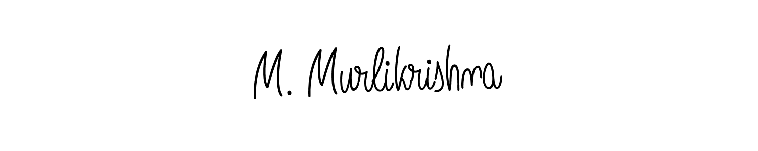 How to make M. Murlikrishna name signature. Use Angelique-Rose-font-FFP style for creating short signs online. This is the latest handwritten sign. M. Murlikrishna signature style 5 images and pictures png