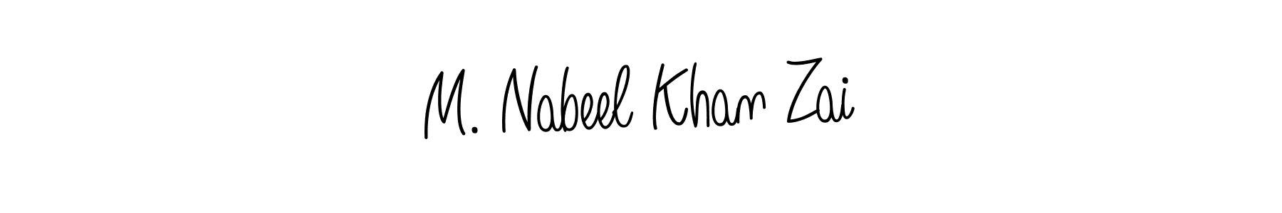 You should practise on your own different ways (Angelique-Rose-font-FFP) to write your name (M. Nabeel Khan Zai) in signature. don't let someone else do it for you. M. Nabeel Khan Zai signature style 5 images and pictures png