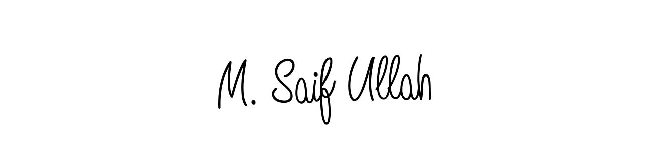 The best way (Angelique-Rose-font-FFP) to make a short signature is to pick only two or three words in your name. The name M. Saif Ullah include a total of six letters. For converting this name. M. Saif Ullah signature style 5 images and pictures png