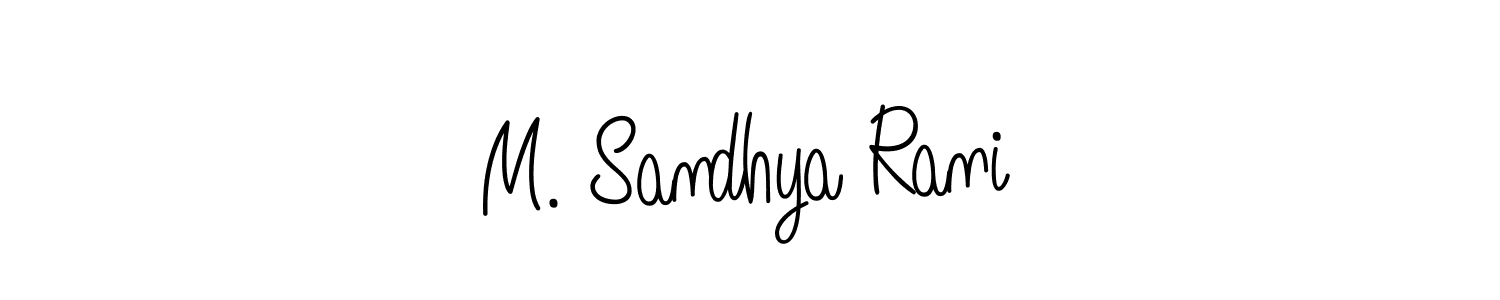 Use a signature maker to create a handwritten signature online. With this signature software, you can design (Angelique-Rose-font-FFP) your own signature for name M. Sandhya Rani. M. Sandhya Rani signature style 5 images and pictures png