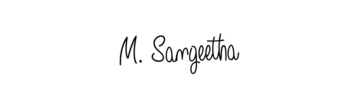 You should practise on your own different ways (Angelique-Rose-font-FFP) to write your name (M. Sangeetha) in signature. don't let someone else do it for you. M. Sangeetha signature style 5 images and pictures png