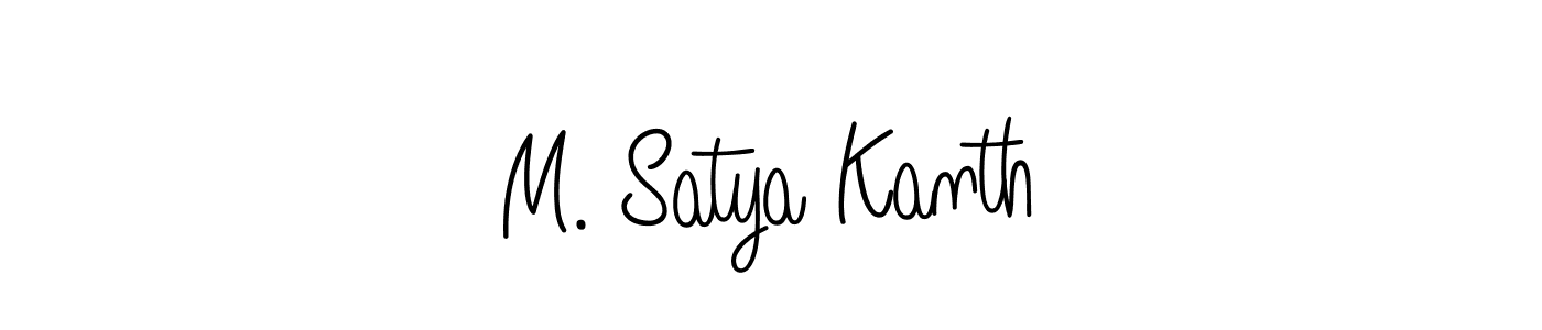 The best way (Angelique-Rose-font-FFP) to make a short signature is to pick only two or three words in your name. The name M. Satya Kanth include a total of six letters. For converting this name. M. Satya Kanth signature style 5 images and pictures png