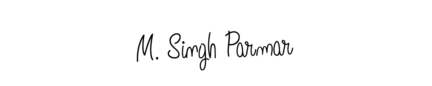 The best way (Angelique-Rose-font-FFP) to make a short signature is to pick only two or three words in your name. The name M. Singh Parmar include a total of six letters. For converting this name. M. Singh Parmar signature style 5 images and pictures png