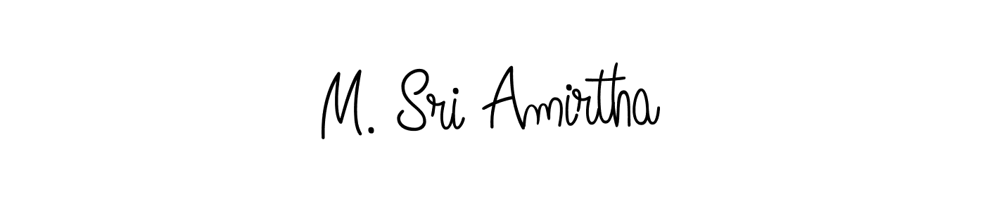 You should practise on your own different ways (Angelique-Rose-font-FFP) to write your name (M. Sri Amirtha) in signature. don't let someone else do it for you. M. Sri Amirtha signature style 5 images and pictures png