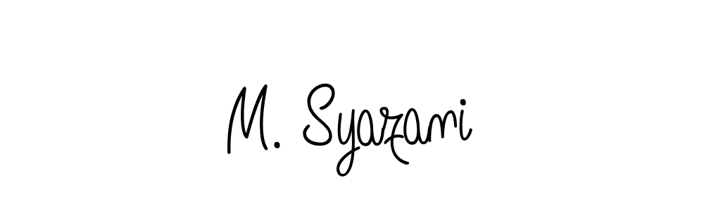 Use a signature maker to create a handwritten signature online. With this signature software, you can design (Angelique-Rose-font-FFP) your own signature for name M. Syazani. M. Syazani signature style 5 images and pictures png