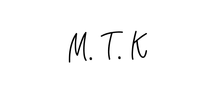 The best way (Angelique-Rose-font-FFP) to make a short signature is to pick only two or three words in your name. The name M. T. K include a total of six letters. For converting this name. M. T. K signature style 5 images and pictures png