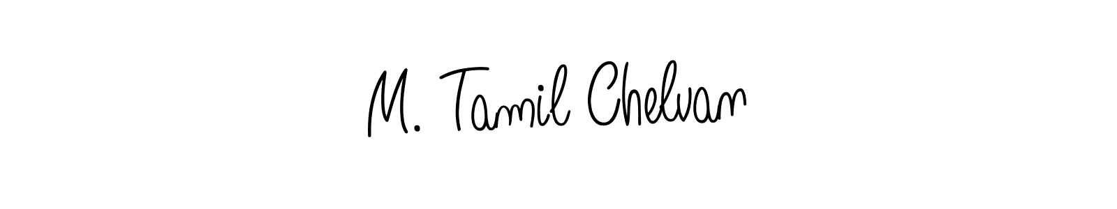 How to make M. Tamil Chelvan name signature. Use Angelique-Rose-font-FFP style for creating short signs online. This is the latest handwritten sign. M. Tamil Chelvan signature style 5 images and pictures png