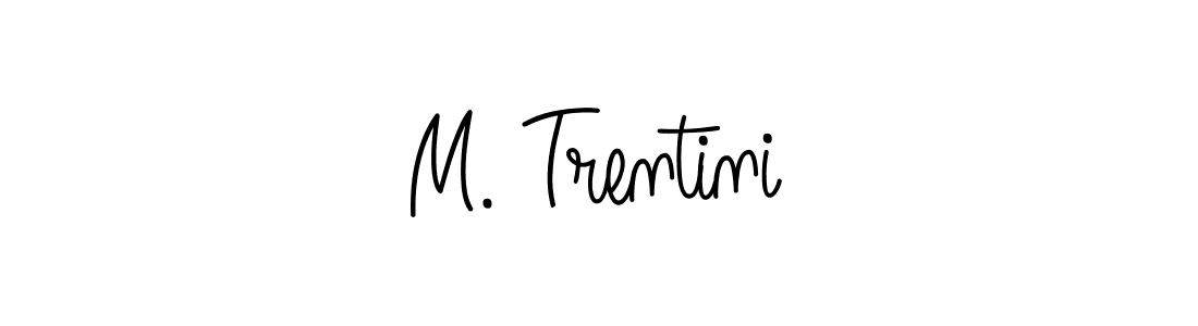 The best way (Angelique-Rose-font-FFP) to make a short signature is to pick only two or three words in your name. The name M. Trentini include a total of six letters. For converting this name. M. Trentini signature style 5 images and pictures png