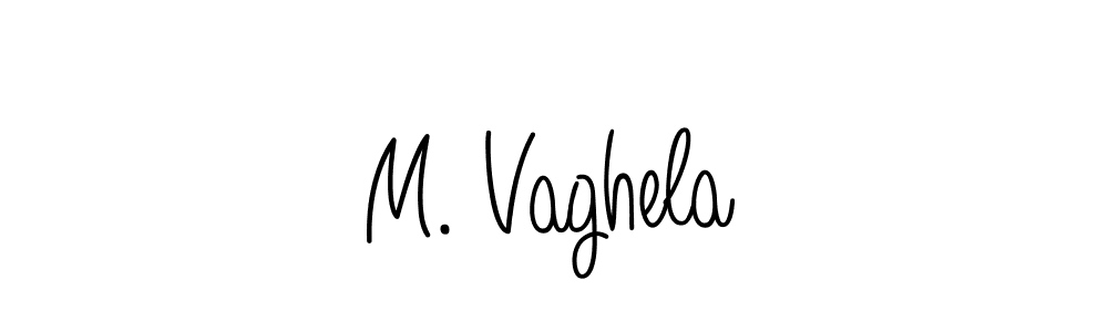 Use a signature maker to create a handwritten signature online. With this signature software, you can design (Angelique-Rose-font-FFP) your own signature for name M. Vaghela. M. Vaghela signature style 5 images and pictures png