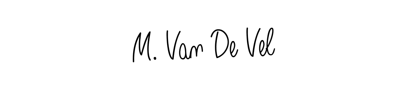 if you are searching for the best signature style for your name M. Van De Vel. so please give up your signature search. here we have designed multiple signature styles  using Angelique-Rose-font-FFP. M. Van De Vel signature style 5 images and pictures png