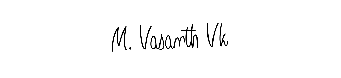 Use a signature maker to create a handwritten signature online. With this signature software, you can design (Angelique-Rose-font-FFP) your own signature for name M. Vasanth Vk. M. Vasanth Vk signature style 5 images and pictures png